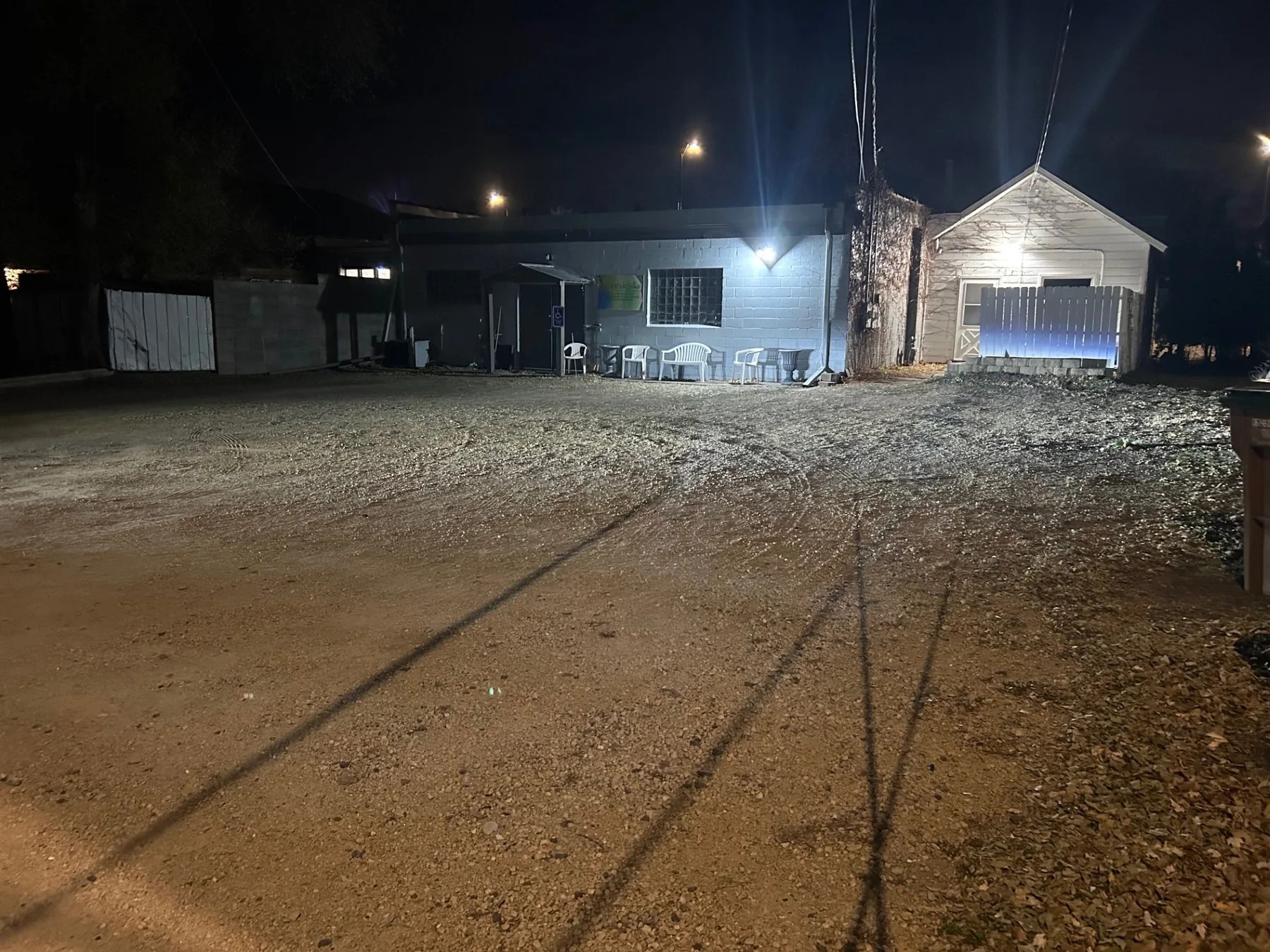 Gravel rear lot